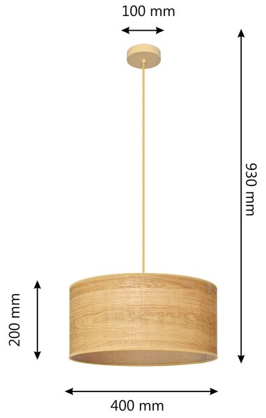 Lampadario a sospensione con filo ALBA 1xE27/15W/230V diametro 40 cm marrone