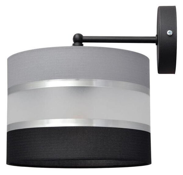 Applique HELEN 1xE27/15W/230V nero/grigio/argento