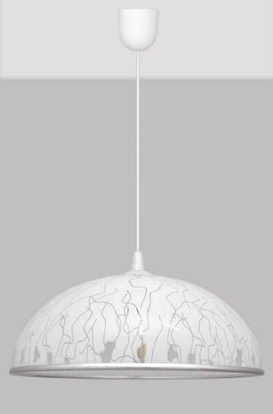 Lampadario su filo CIRCLE 1xE27/15W/230V bianco