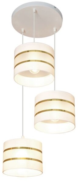 Lampadario a sospensione con filo HELEN 3xE27/15W/230V bianco/oro