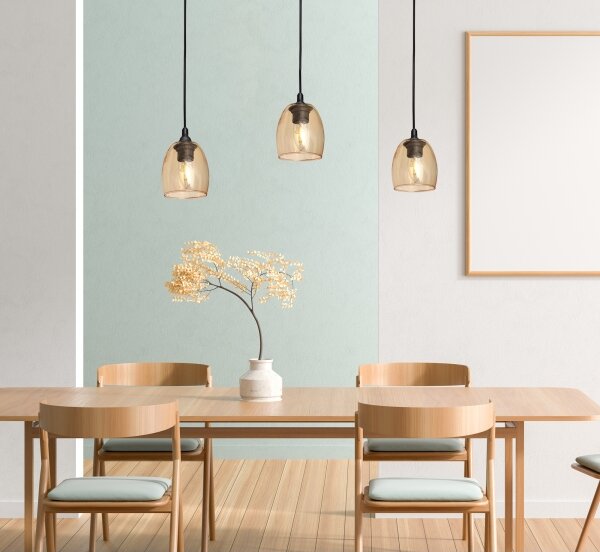 Lampadario a sospensione con filo BRILLANT 3xE27/15W/230V beige