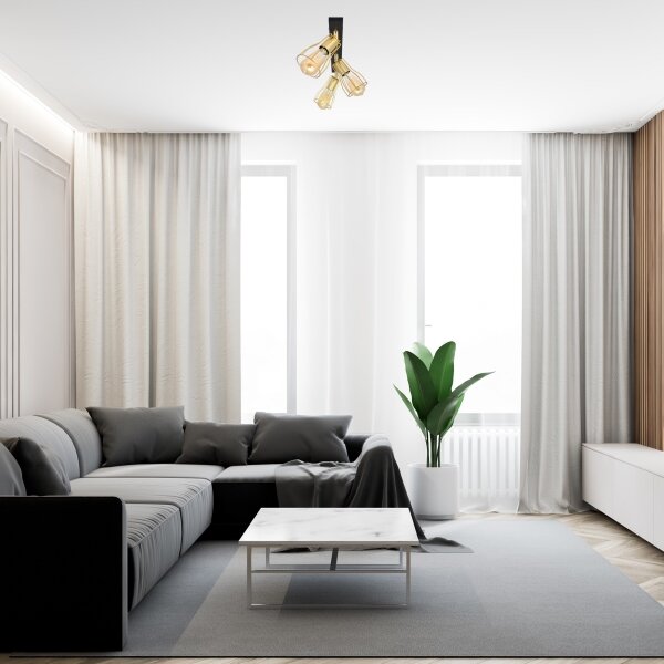 Faretto TUBE 3xE27/15W/230V oro/nero
