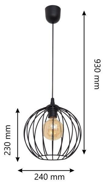 Lampadario a sospensione con filo MERCURE 1xE27/15W/230V