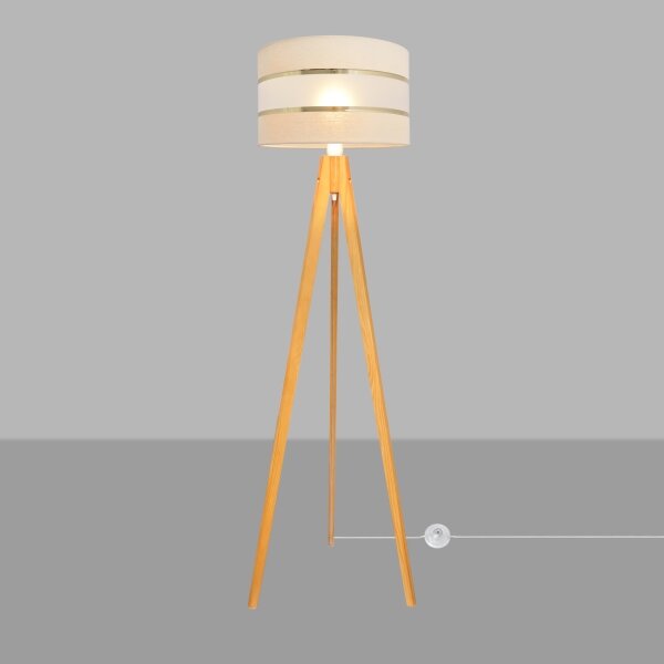 Lampada con piedistallo HELEN 1xE27/15W/230V color crema/oro/quercia