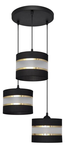 Lampadario a sospensione con filo HELEN 3xE27/15W/230V nero/oro