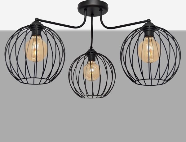 Lampadario a plafone MERCURE 3xE27/15W/230V nero