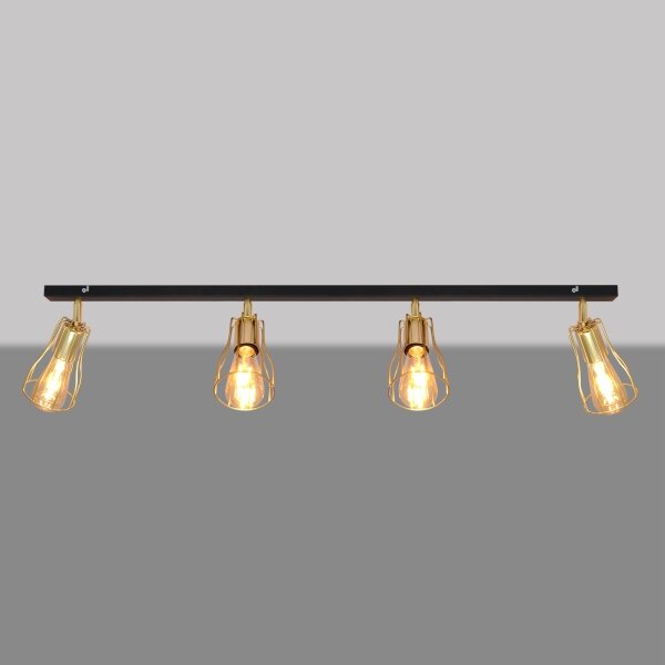 Faretto TUBE 4xE27/15W/230V oro/nero