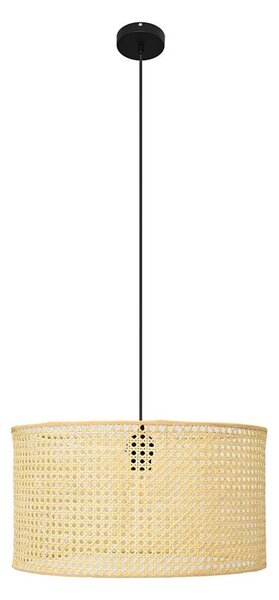Lampadario a sospensione con filo ALBA 1xE27/15W/230V diametro 45 cm rattan/nero