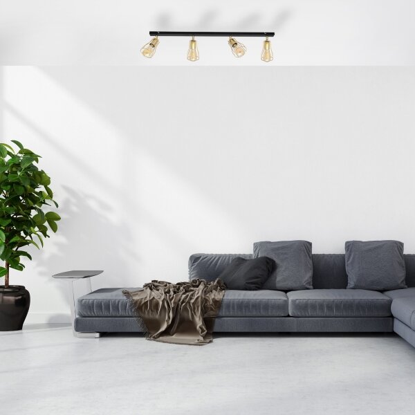 Faretto TUBE 4xE27/15W/230V oro/nero