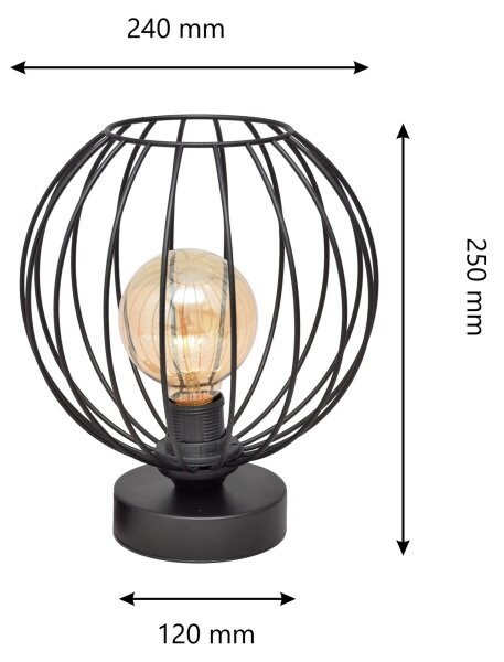 Lampada da tavolo MERCURE 1xE27/15W/230V nera