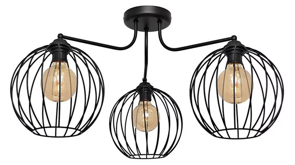 Lampadario a plafone MERCURE 3xE27/15W/230V nero