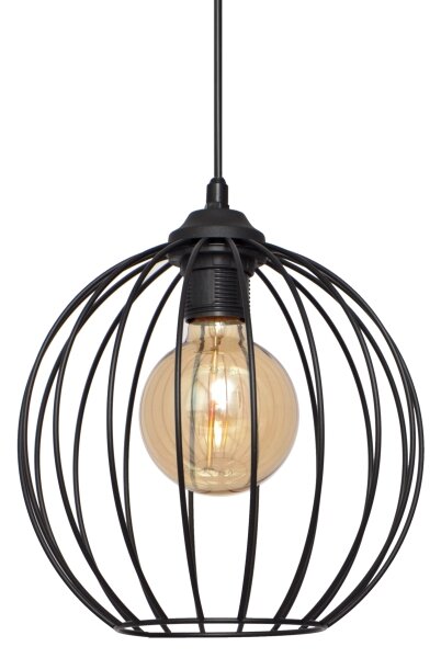 Lampadario a sospensione con filo MERCURE 1xE27/15W/230V diametro 24 cm nero