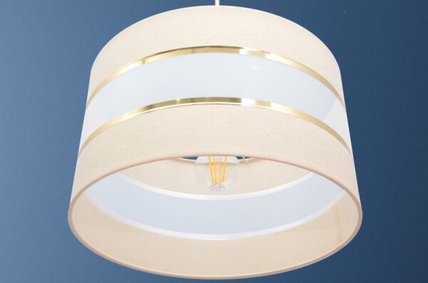 Lampadario a sospensione con filo HELEN 1xE27/15W/230V diametro 35 cm color crema/oro