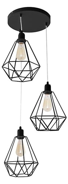 Lampadario KARO 3xE27/15W/230V nero