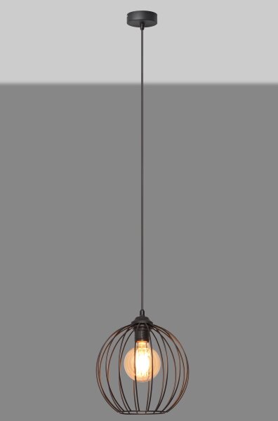 Lampadario a sospensione con filo MERCURE 1xE27/15W/230V diametro 24 cm nero