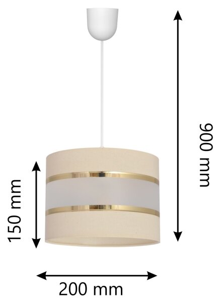 Lampadario su filo HELEN 1xE27/15W/230V crema