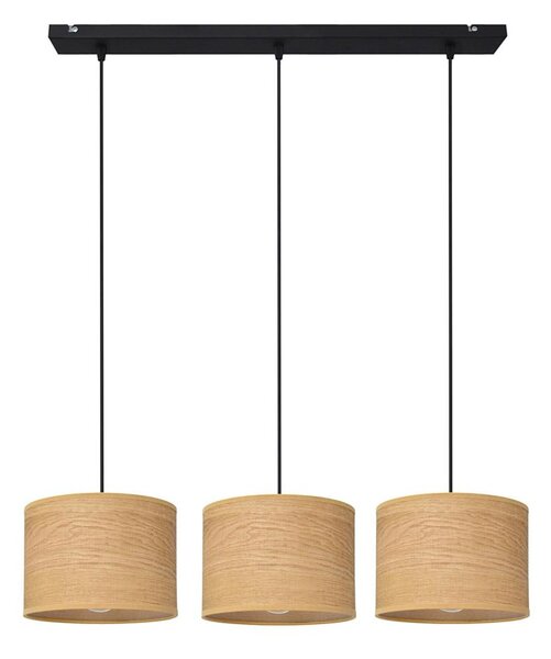Lampadario a sospensione con filo ALBA 3xE27/15W/230V marrone/nero