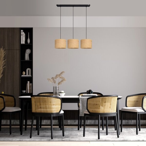 Lampadario a sospensione con filo ALBA 3xE27/15W/230V marrone/nero