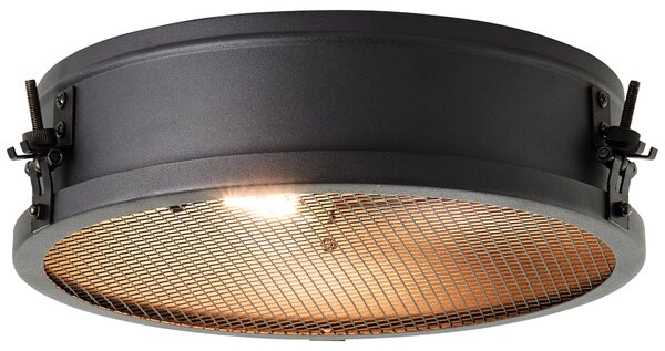 Lampada BRILLIANT, plafoniera Zois 34cm in corindone nero, metallo, 2x A60, E27, 28W, lampade standard (non incluse)