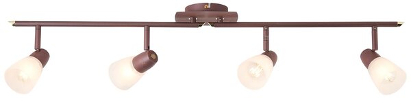 Lampada brillante Milos spot tube 4flg rame antico/bianco-alabastro | 4x R50, E14, 40W, adatto a lampade con riflettore (non incluse) | bracci orientabili / teste orientabili