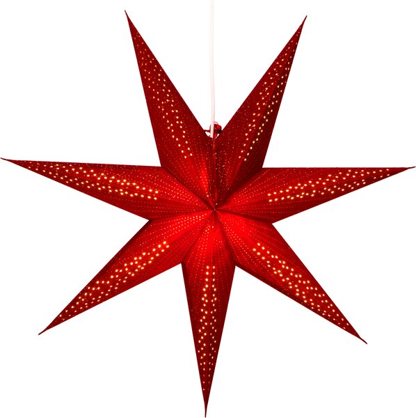 Stella pieghevole di carta illuminata dell'Avvento, stella di Natale 60 cm - Siddharta Red, rosso, stella decorazione finestra