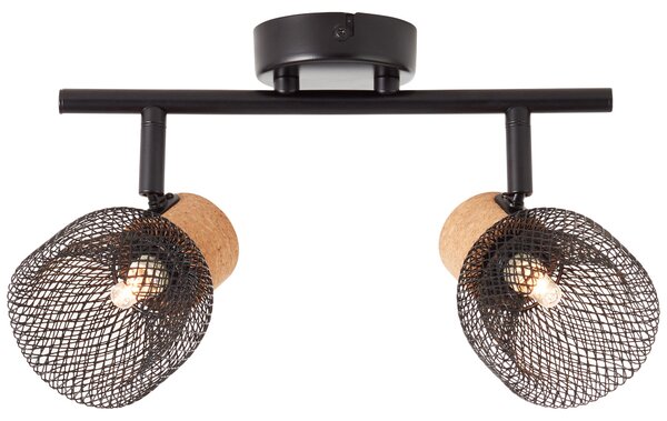 Lampada brillante Flaka spot tube 2flg nero opaco | 2x QT14, G9, 6W, adatto a lampade con base a spillo non incluse | teste orientabili | adatto a sorgenti luminose a LED