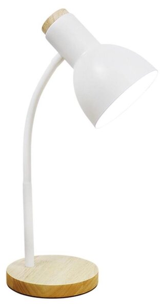 Zuma Line SM-W02-WH - Lampada da tavolo 1xE27/40W/230V bianco/quercia