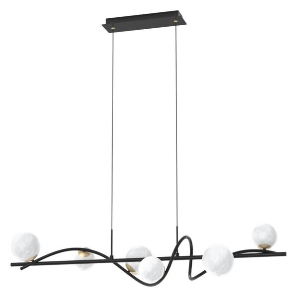 Zuma Line MD3145-6-EBGN - Lampadario a sospensione con filo NISYRO 6xG9/3,5W/230V nero