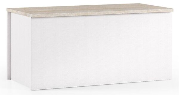 HOMCOM Panca Contenitore Multiuso In Legno Mdf, 2 Maniglie E Apertura Con  Blocco Di Sicurezza, 81x40x46cm, Bianco