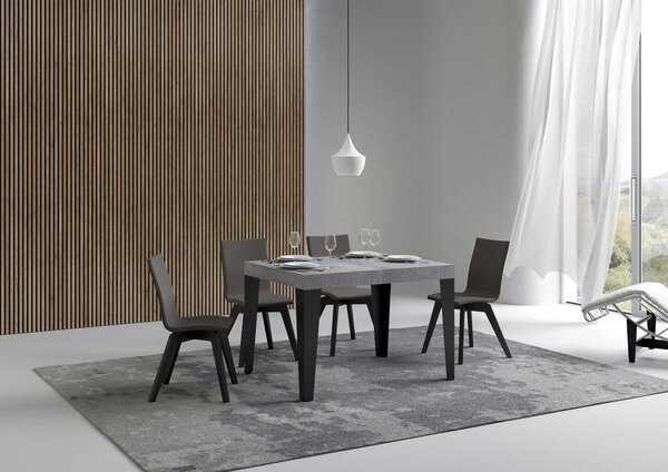 Tavolo Allungabile 120-204x80x77 cm Flame Cemento e Antracite