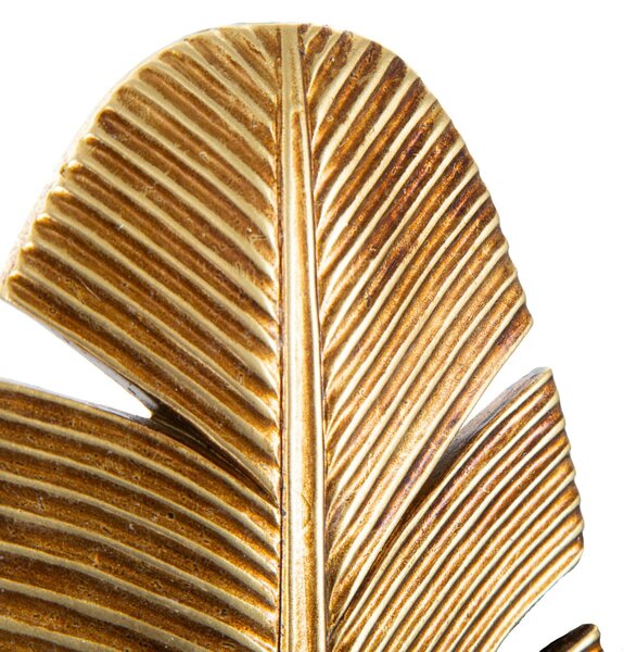 Portacandele da Muro Leaf 12,8x8,9x31,2 cm in Poliresina e Ferro Oro e Nero