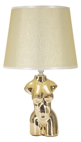 Lampada da Comodino Glam Woman 25x42,5x25 cm in Ceramica Oro