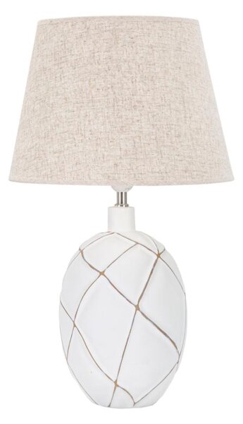 Lampada da Tavolo Lines 35x60x35 cm in Poliresina Bianco/Marrone