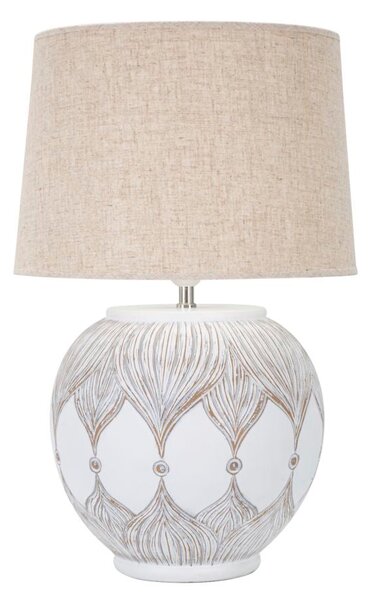 Lampada da Tavolo Rot. Atene 38x59x38 cm in Poliresina Bianco/Marrone