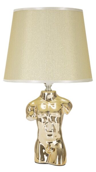 Lampada da Comodino Glam Man 25x42,5x25 cm in Ceramica Oro