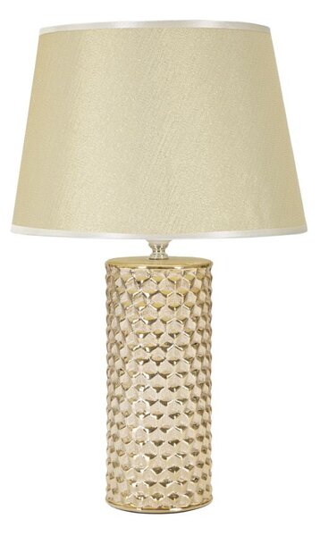 Lampada da Tavolo Glam Gold 30x47,5x30 cm in Ceramica Bianco/Oro