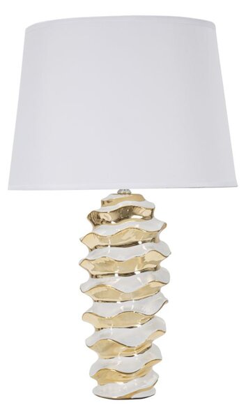 Lampada da Tavolo Glam Space 33x53x33 cm in Ceramica Bianco/Oro
