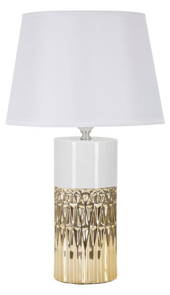 Lampada da Tavolo Glam Elegant 30x48,5x30 cm in Ceramica Bianco/Oro