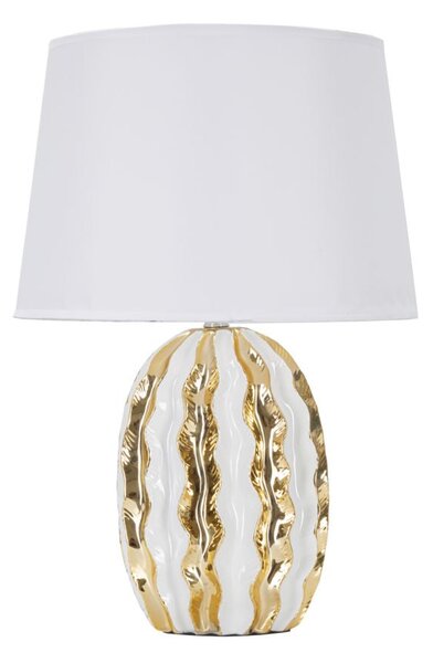 Lampada da Tavolo Glam Stary 33x48x33 cm in Ceramica Bianco/Oro