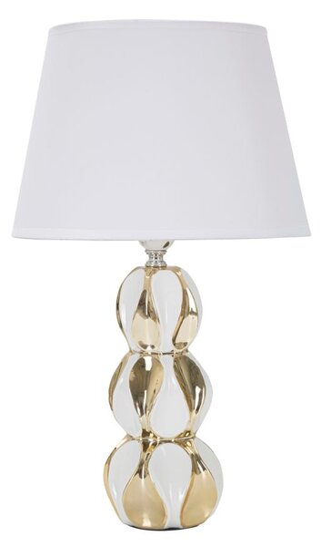 Lampada da Tavolo Glam Balls 28x46x28 cm in Ceramica Bianco/Oro