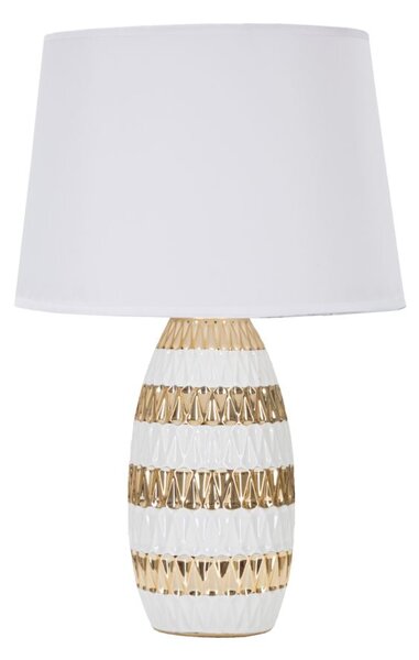 Lampada da Tavolo Glam Mix 33x50x33 cm in Ceramica Bianco/Oro