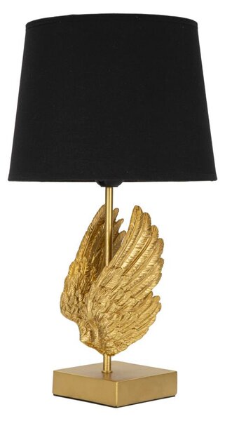 Lampada da Tavolo Wings 25x45x25 cm in Ferro Oro/Nero