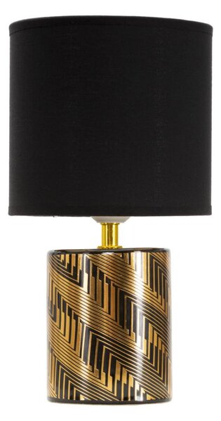 Lampada da Tavolo Glam Dark Ø 15x28 Min 2 cm in Ceramica e Poliestere