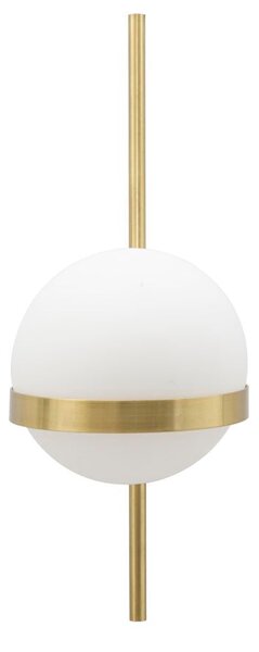 Lampada da Muro Glamy Circle 15x20x40 cm in Ferro e Vetro Oro e Bianco