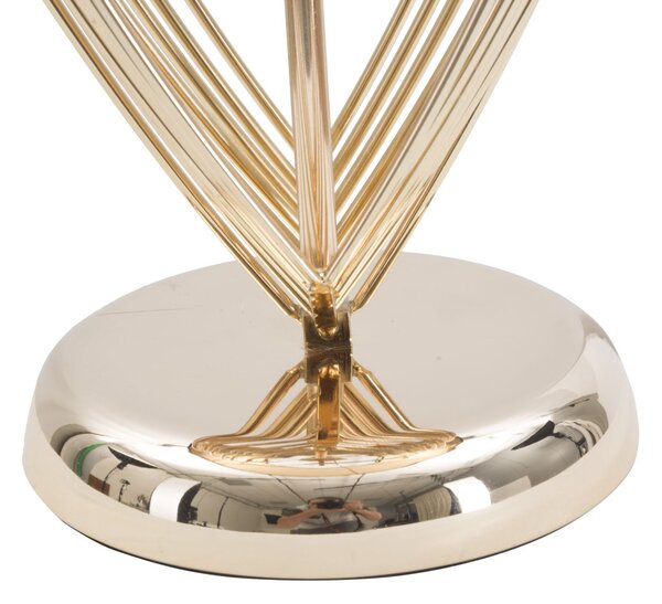 Lampada da Tavolo Maxt Ø32,5x53,5 cm in Ferro Carta e Tessuto Oro e Nero