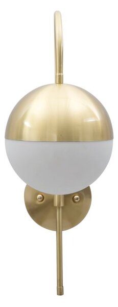 Lampada da Muro Glamy Street 19x31x51 cm in Ferro e Vetro Oro e Bianco