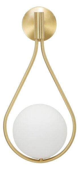 Lampada da Muro Glamy Drop 24x20x52 cm in Ferro e Vetro Oro e Bianco