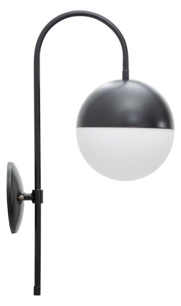 Lampada da Muro Darky Street 19x31x51 cm in Ferro e Vetro Nero e Bianco