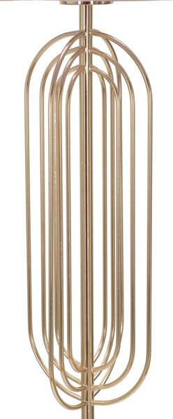 Lampada da Terra Ovy Ø40x168,5 cm in Ferro PVC e Tessuto Oro e Rosa