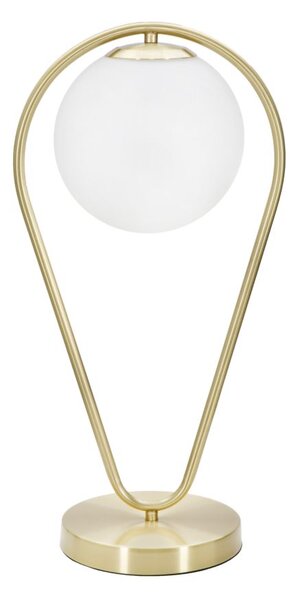 Lampada da Tavolo Glamy Drop 25x18x50 cm in Ferro e Vetro Oro e Bianco